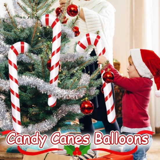 Inflatable Candy Canes Balloons for Christmas Decorations Large Candy Sticks with Red And White