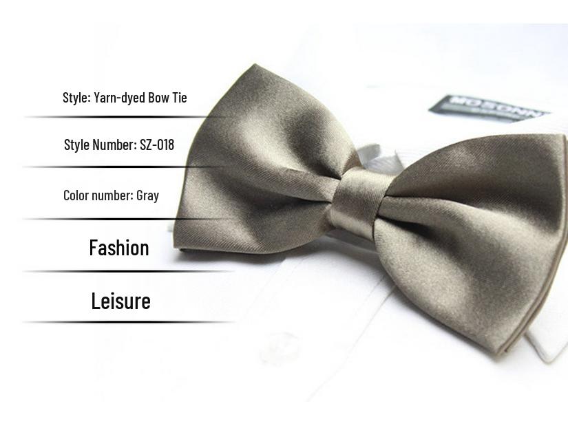 Solid Color Formal Wedding Bow Tie for Men - Customizable Logo and Multi-Color Options