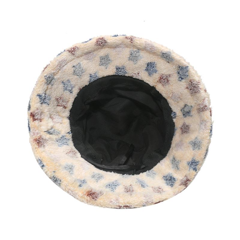 1pc Women Fleece Bucket Hat with Butterfly Print,Casual Windproof Warm Hat for Autumn/Winter Suitable for Outdoor Travel Holiday