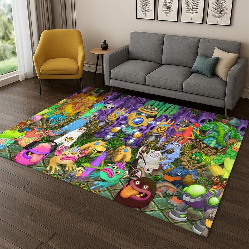 

Music Game My Singing Monsters Cartoon Carpet Rug for Bedroom Living Room Sofa Playroom Doormat Home Decor,Kid Area Rug Non-slip 40x60cm