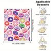 Assorted Donut Print Flannel Throw Blanket -Polyester Non-Woven, Digital Print, All-Season Reversible, Contemporary