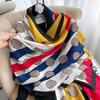 Luxury Brand Autumn and Winter Women New Style Fashion Color Matching Print Silk Scarf Lady Popular Headcloth Beach Shawl