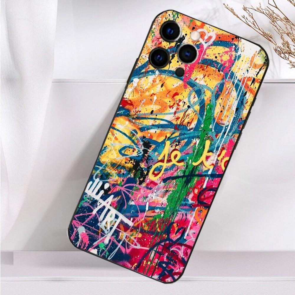 Cool Thing Graffiti Art Phone Case For iPhone 16,15,14,13,12,11 Plus,Pro Max,XS,X,XR,SE,Mini,8,7 Soft Silicone Black Cover