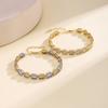Nidin Two-Tone With Baguette Cut Cubic Zirconia Light Luxury Vintage Chain Bracelet For Women Adjustable Party Jewelry Gifts