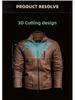 Herren Europäische & Amerikanische Slim Fit PU-Leder Motorradjacke mit Stehkragen und Plüschfutter