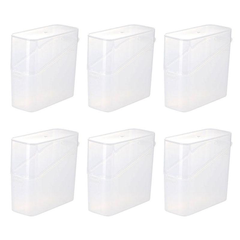Clear Plastic Refrigerator Storage Box with Hinged Lid and Latch, Refrigerator Side Door Storage Box, Portioned Cheese Slice Box