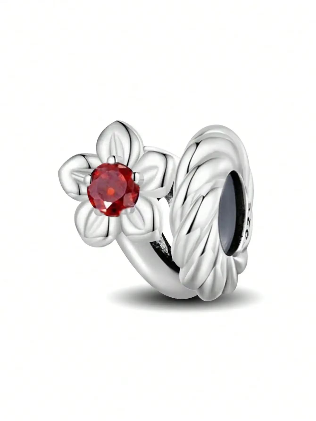 

Copper Love Heart Flower Purple Series Safety Chain Charm Beads Fit Original Pan Bracelets Bangles Jewelry Gift