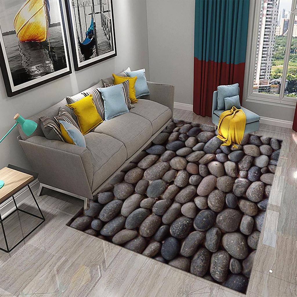 3D Simple Stone Carpets for Kitchen Bathroom Living Room Bedroom Teenager Room Decoration Carpet Entrance Anti-slip Area Mats