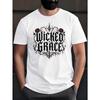 European Size Gothic Style Men's T-Shirt Plus Size Men's Cotton T-Shirt 3XL-5XL Soft Breathable Solid Tee for Daily Wear Wicked Grace Design