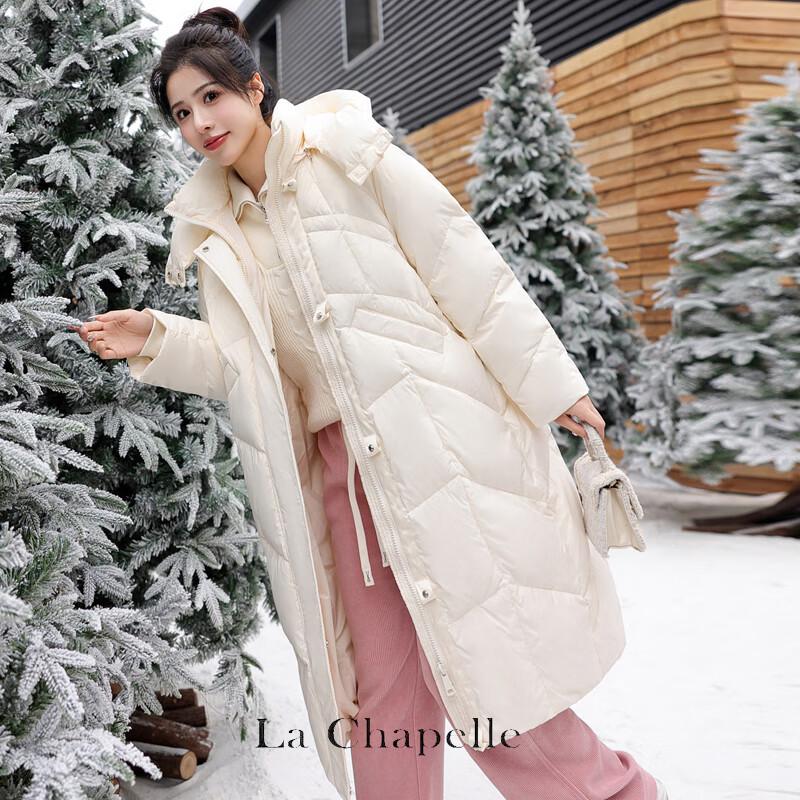 La Chapelle Women's Long Hooded Down Jacket