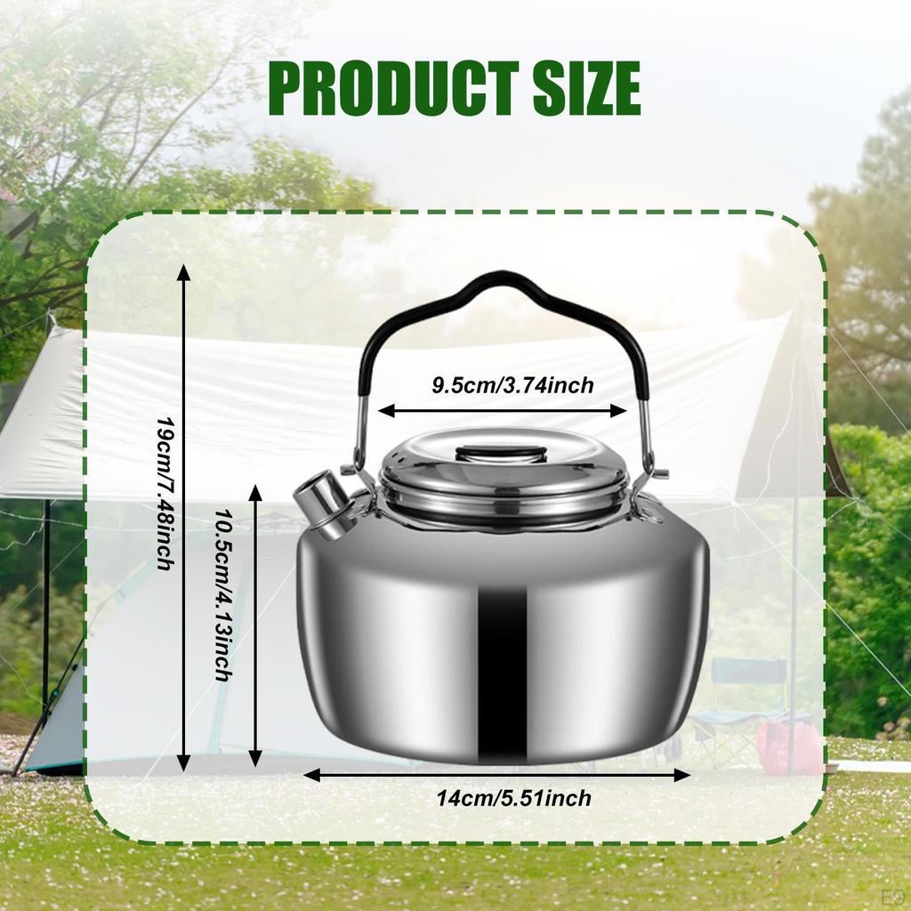 Camping Kettle Tea Coffee Pot Quick Heat Lightweight Teapot Water for Road Trip Picnic