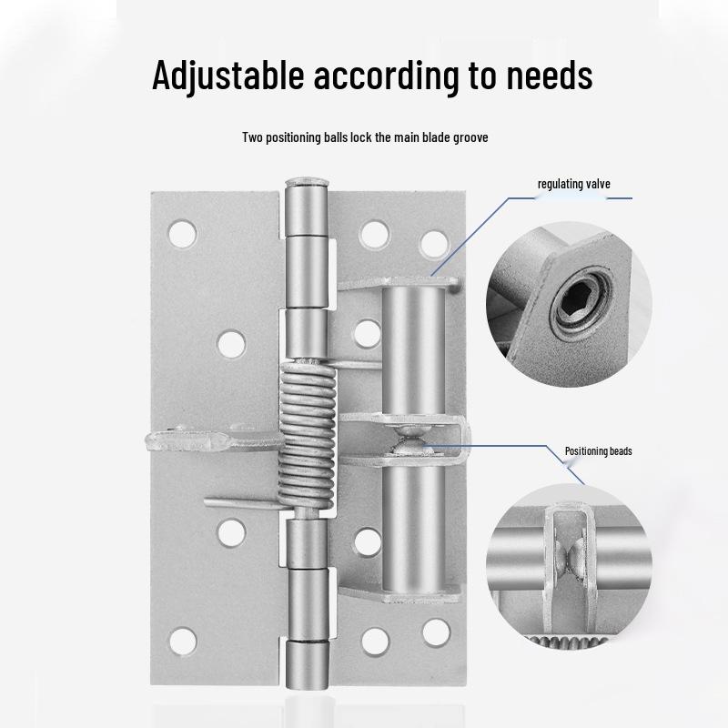 4-Inch Concealed Multi-Functional Door Closer with Automatic Hinge Buffer, 90° Right Angle Positioner