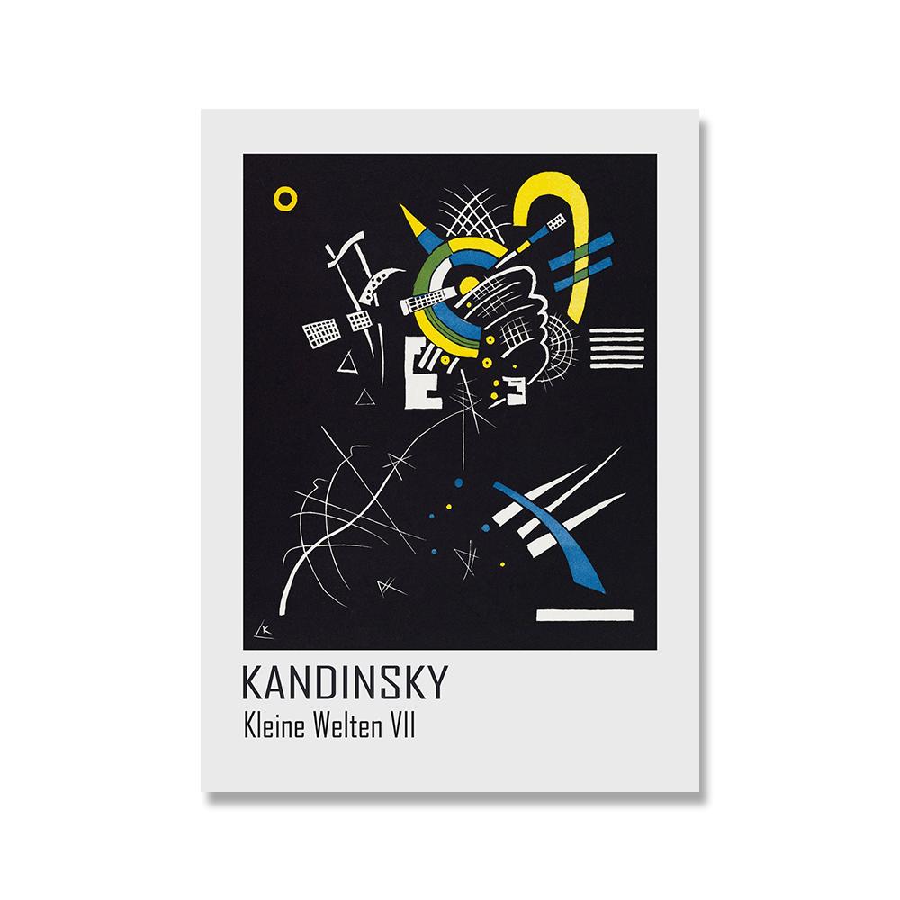 

Выставочный плакат Кандинского, винтажная красочная абстрактная картина на холсте, настенная живопись, принты, картина для гостиной, украшение дома 21x30cm No Framed