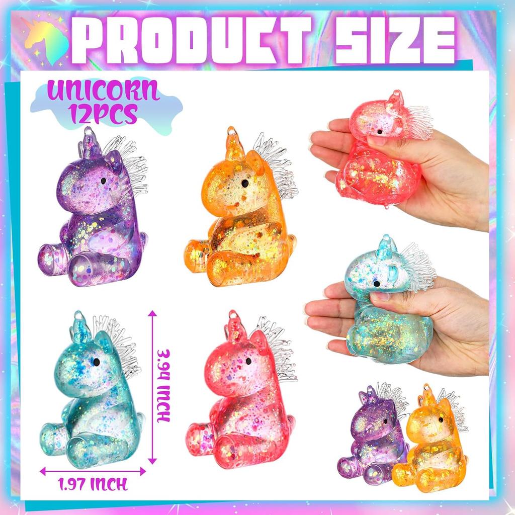 1 Pcs Unicorn Stress Relief Toys Stress Balls for Adult Mini Animal Squeeze Fidget Toys Fun for Birthday Stocking Stuffer Gift ADHD Autism Anxiety