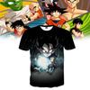 Trendy Anime Dragon Ball Series Men's T-shirt With Unique 3d Digital Print For Casual Wear