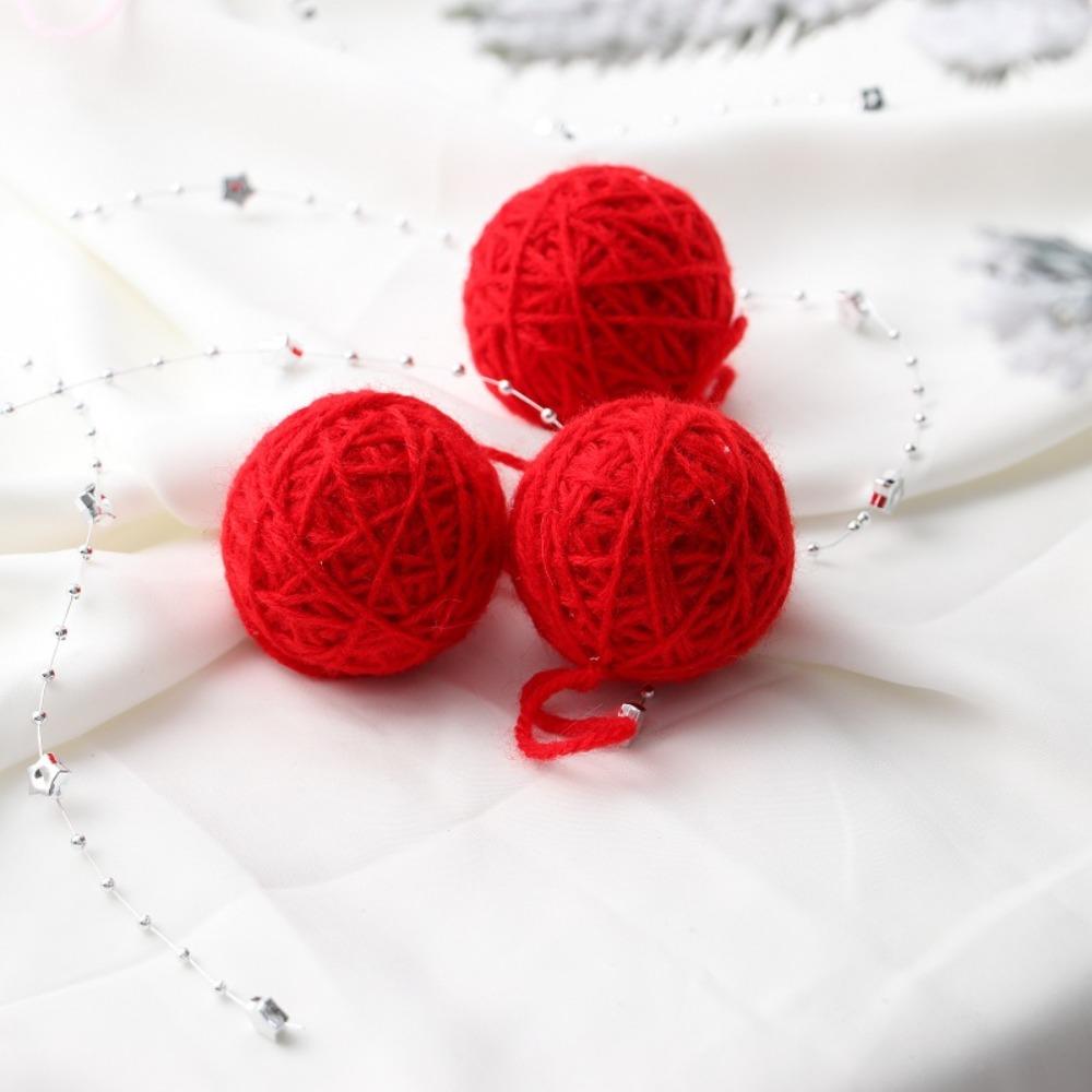 

50Pcs Woolen Ball Christmas Yarn Ball Random Color Tree Hanging Pendant Navidad Random Color/50Pcs