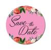 Darling Souvenir White Round 45 Pcs Chrysanthemum Floral Border Save The Date Mini Stickers-1.6 Inches