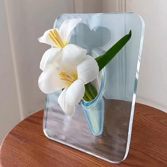 Vază de Flori Acrilic Transparent Jardineră Geometrică Modernă pentru Hidroponie Decor Acasă Birou Suport Floral Decorativ Centru de Masă Nuntă