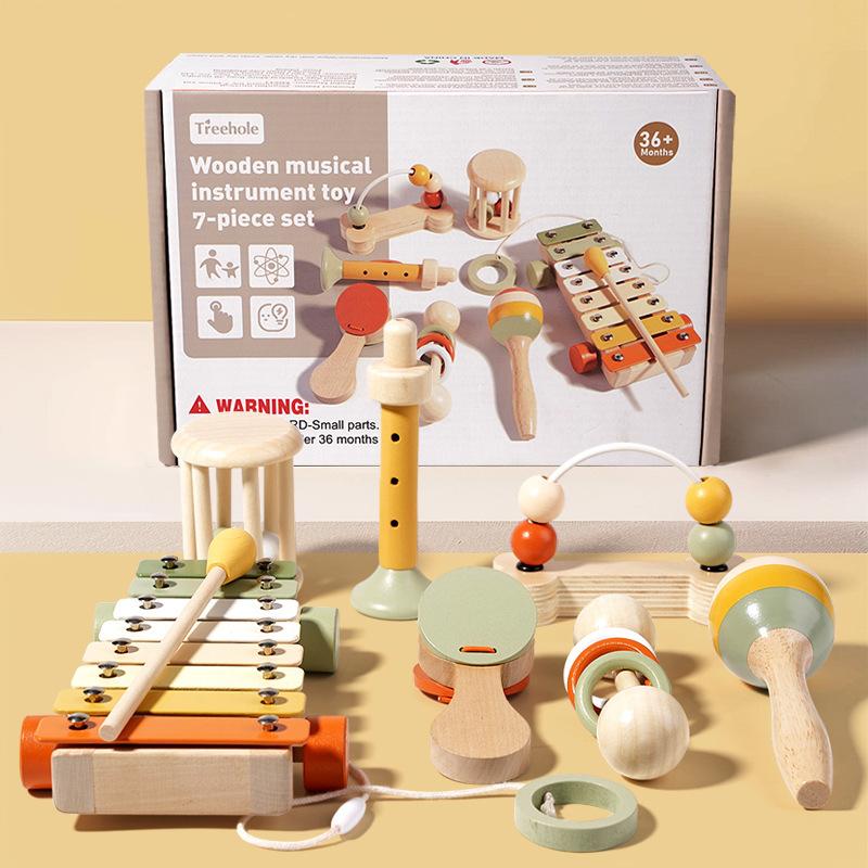 

Раннее образование Головоломка Успокаивающий деревянный набор погремушек Монтессори Орфф Музыкальный инструмент Детская развивающая игрушка для хвата 1Kg