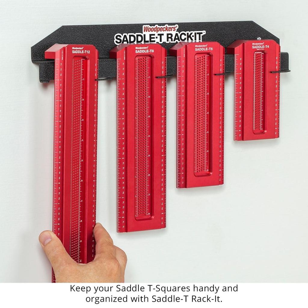 Woodpeckers Saddle Wraps Around Work Made In the Woodworking Square with Scribing Guide T-Square, 100mm, Edges, USA,