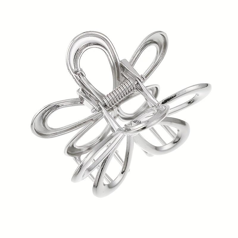 1 pince à cheveux fleur en métal pour femmes, maintien fort, taille moyenne, adaptée aux cheveux fins, style mode classique