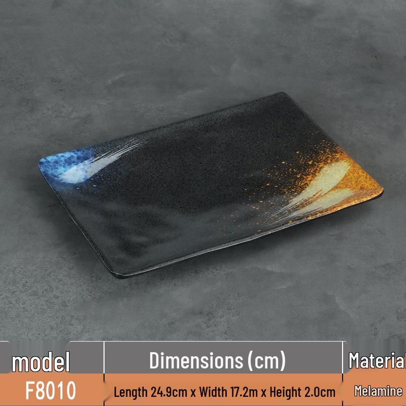 Japanese Rectangular Melamine Plate for Barbecue and Sushi
