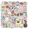 50pcs Waterproof Motivational Graffiti Stickers - Classical Chinese Design for Luggage, Skateboards, Refrigerators, Laptops