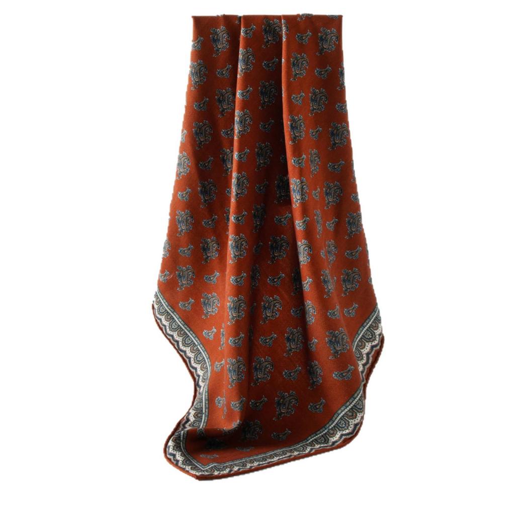Double-Sided Cashew Print Wool Scarf: Elegant Women's Autumn Shawl