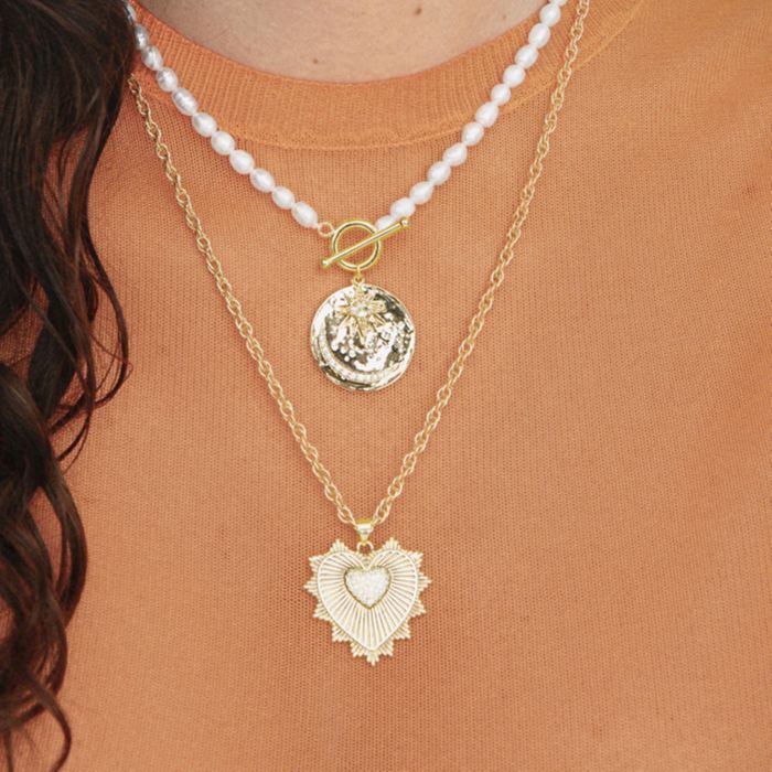 Collier - LUXENTER - Enphe - Or jaune 18 carats - Alliage métallique - Fermoir Rhéa