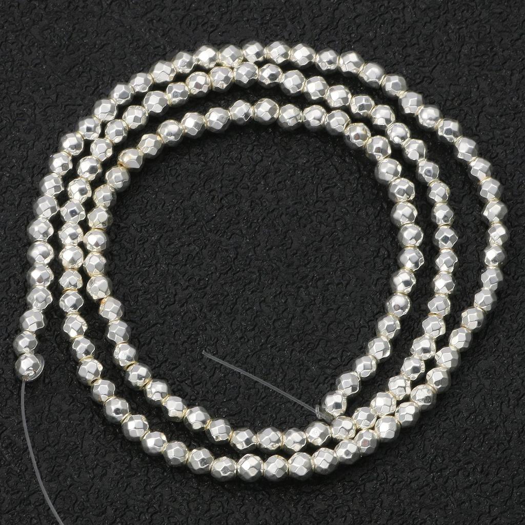 45 Style Natural Stone Silver Color Hematite Beads Heart Square Round Spacer Beads for Jewelry Making Diy Bracelet Necklace 15''