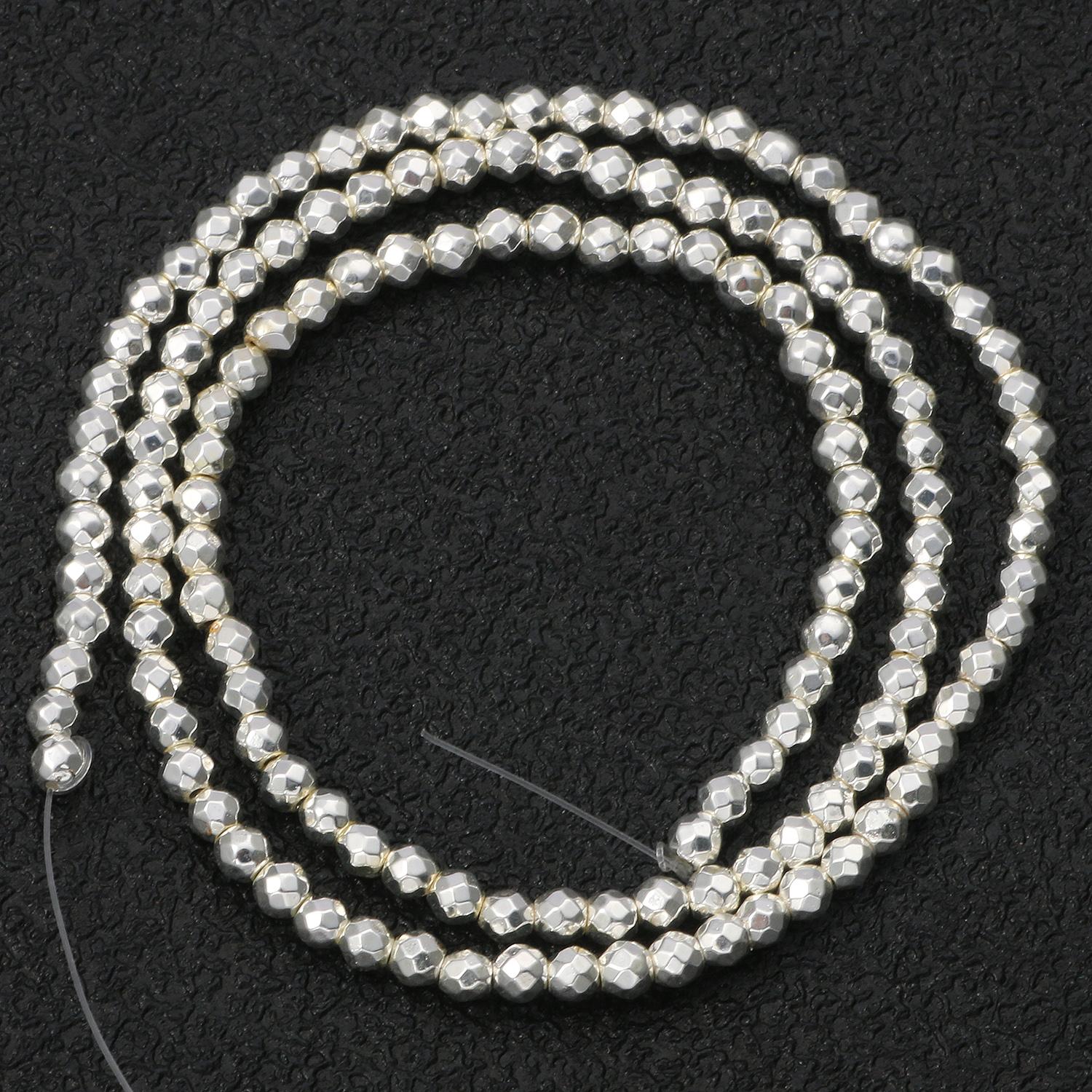 

45 стилей, натуральный камень, серебряный цвет, гематитовые бусины, квадратные круглые бусины в форме сердца для изготовления ювелирных изделий, браслет, ожерелье, 15 дюймов 3mm faceted серебряный