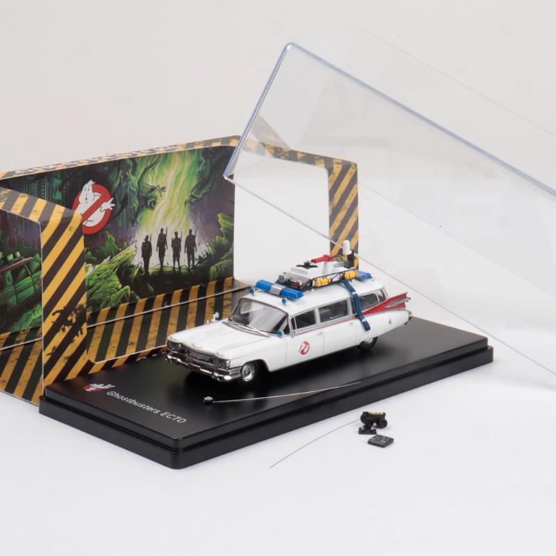 Diecast Original 1:64 Scale GHOSTBUSTERS Ecto-1 Simulation Alloy Car Model Collection Decoration Toy Gift Souvenir Display