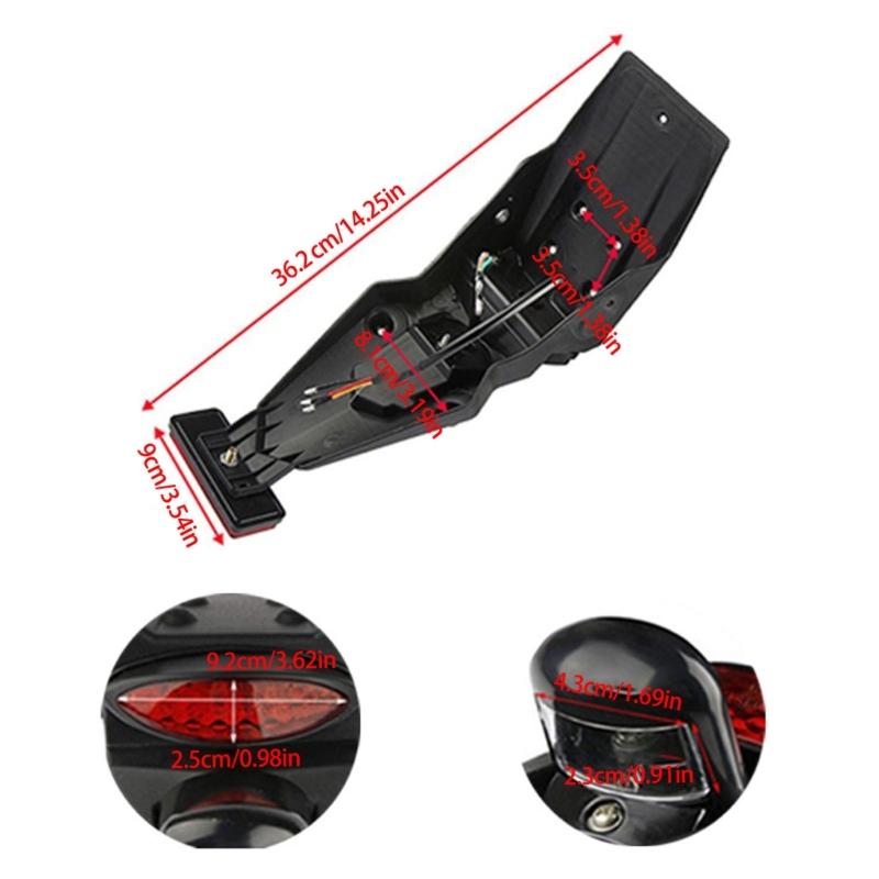 Motorcycle Rear Fenders Mudguard Cover With LED Turn Signal Brake Light for Most Motorbike Model Modification