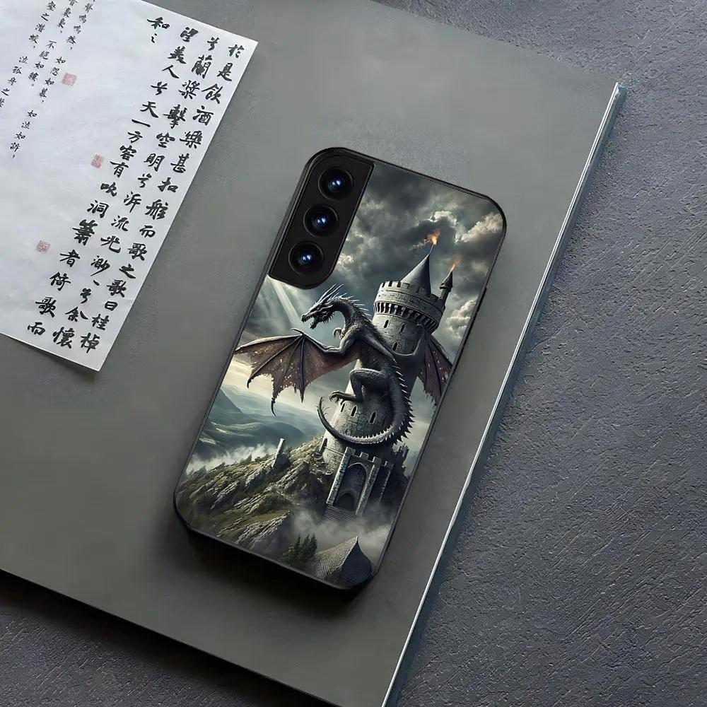 Dragon Phone Case For Samsung S24, S25 22,30,Note20,Ultra,Lite,Ultra5G,Plus,FE Black Cover