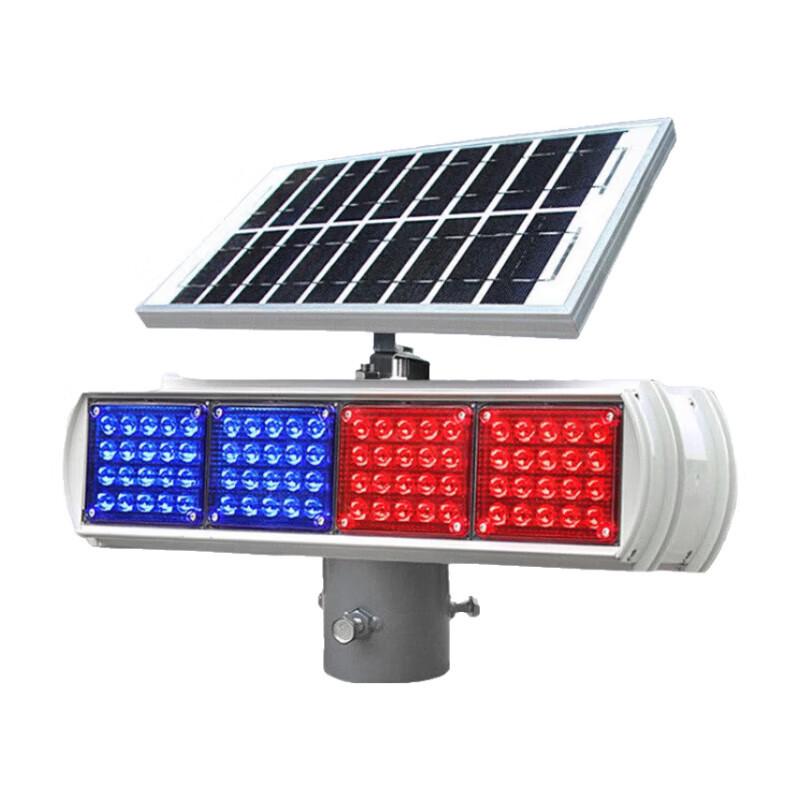Quxing Solar LED Red Blue Strobe Signal Light for Municipal Road Construction