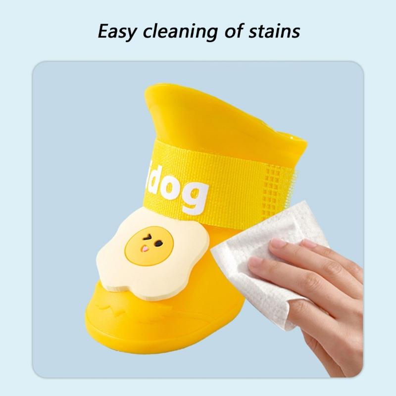 4PCS Dog Boot Water Resistant Antiskid Paws Protecting Comfortable For Big Dogs Various Weather Walking Hiking