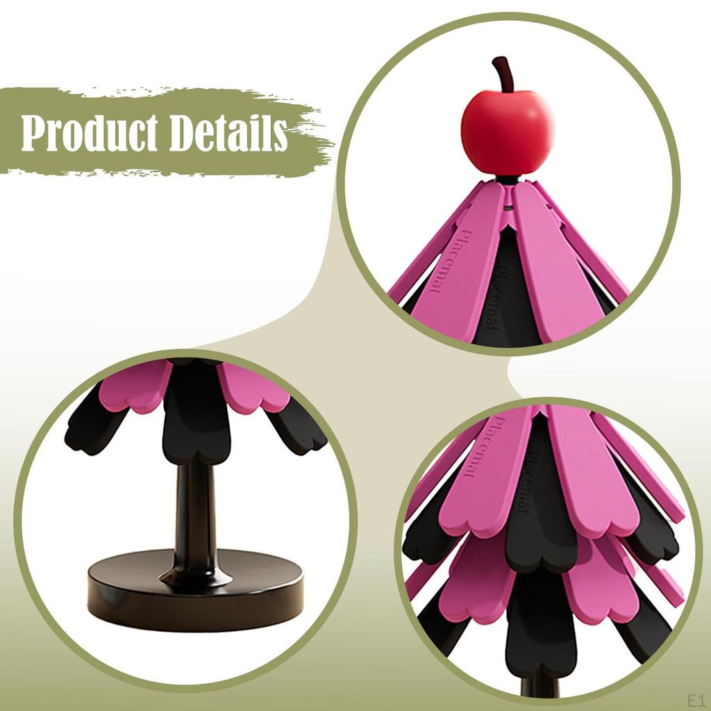 4x Trivets for Dishes Table Mats Anti Slip Pot Holder Heat Resistant Mug Coasters Insulation