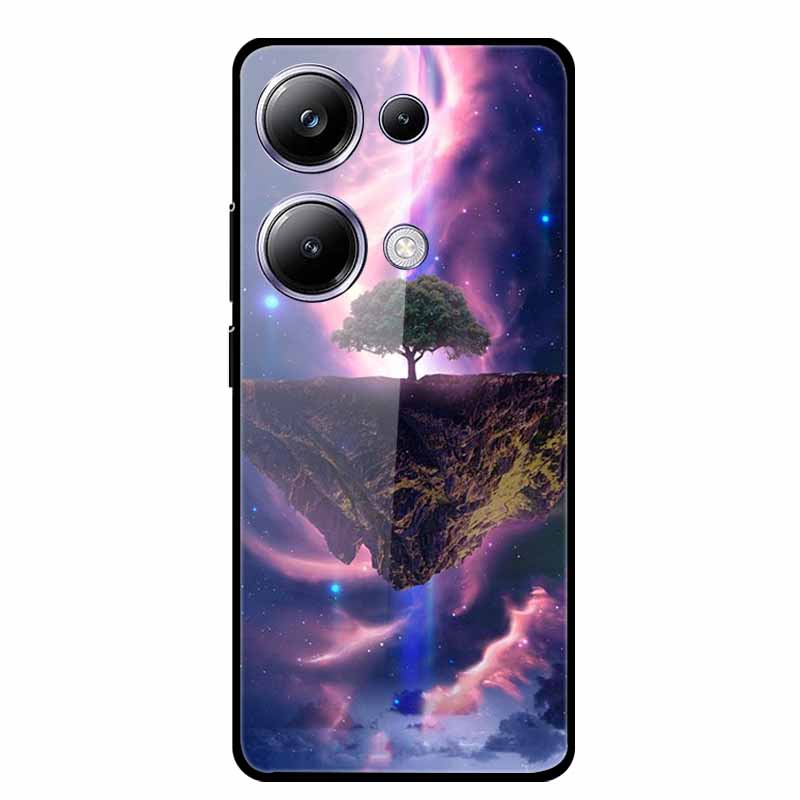 Glass Back Cover For Xiaomi Redmi Note 13 Note13 Pro Case Soft Bumper Hard Tempered Glass Case For Redmi Note 13 Pro Phone Case