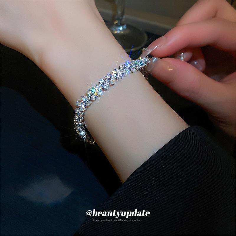 New Super Flash Zircon Splicing Buckle Bracelet Fashion Temperament Bracelet Versatile Jewelry Women