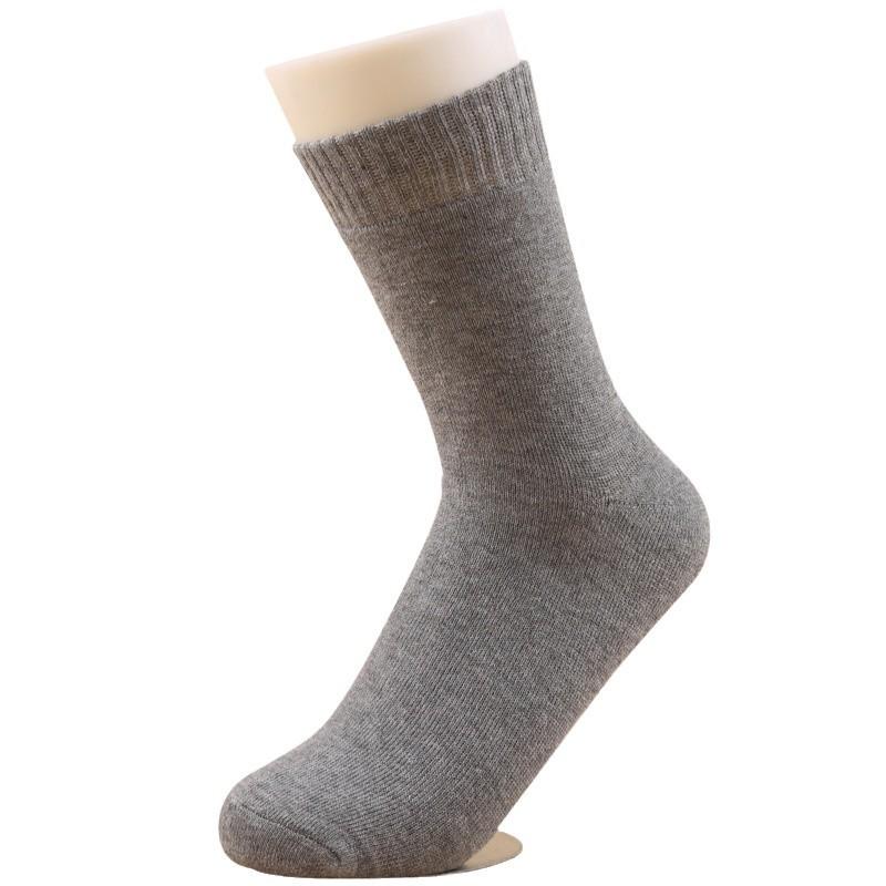 Zopfmuster Herren Wadenhoch Unifarben Winter Fleece Verdickt Warm Boden Socken, Freizeit Business Wadenhoch Herren Handtuch Socken