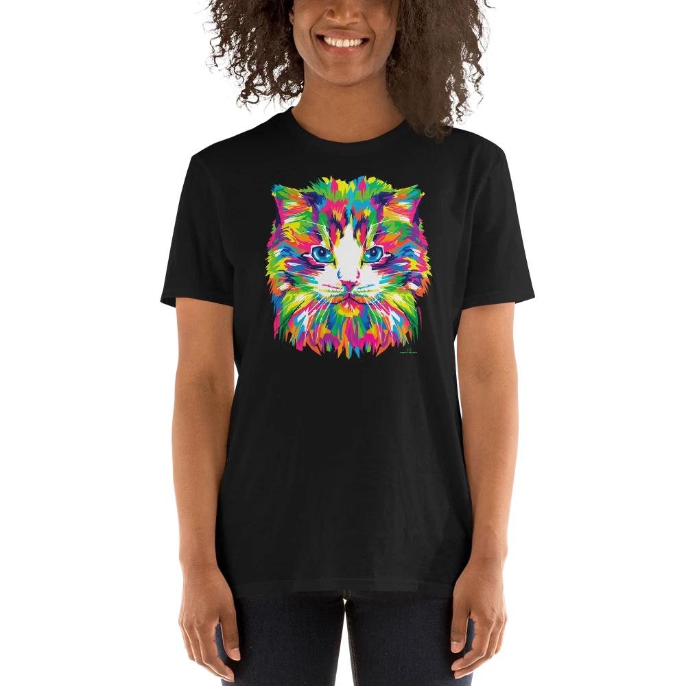 ABSTRACT CAT  - Vintage Illustration Unisex T-Shirt S
