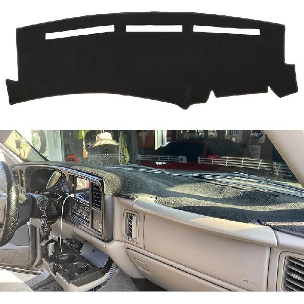 Dash Cover  Fit For 1999-2006 GMC Sierra/Chevy Chevrolet Silverado,2000-2006 GMC Yukon XL/Chevy Suburban Tahoe Avalanche,Dashboard Mat Pad (Gray)