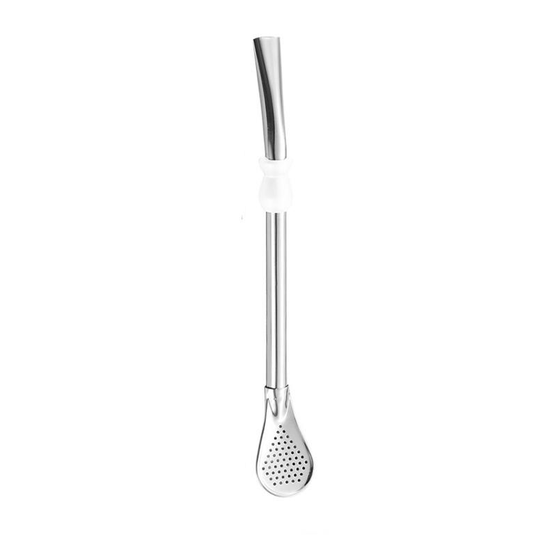 Hot Sale Reusable Straw Spoon Stainless Steel 304 Tea Filter Yerba Mate Bombilla Coffee Spoons Milk Drinking Kitchen Tools