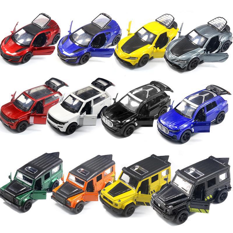 "Children's Off-Road Alloy Car Models with Open Doors - Sports Car Cake Decorations and Gifts for Boys"