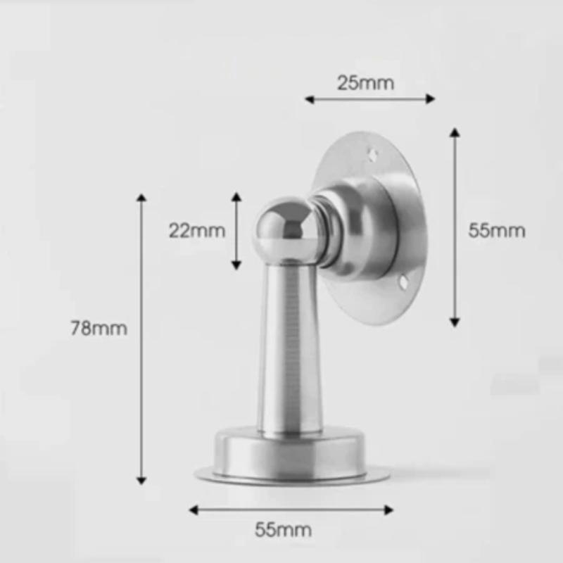 Stainless Steel Magnetic Door Stopper Drill & No Drill Installation Residue-free Adhesive Door Holder for Rental House