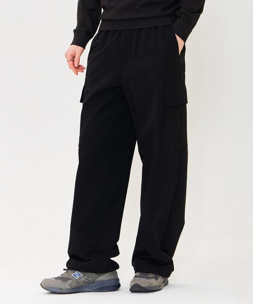 CHASECULT Unisex Stretch Fleece-Lined Cargo Jogger Pants - Black