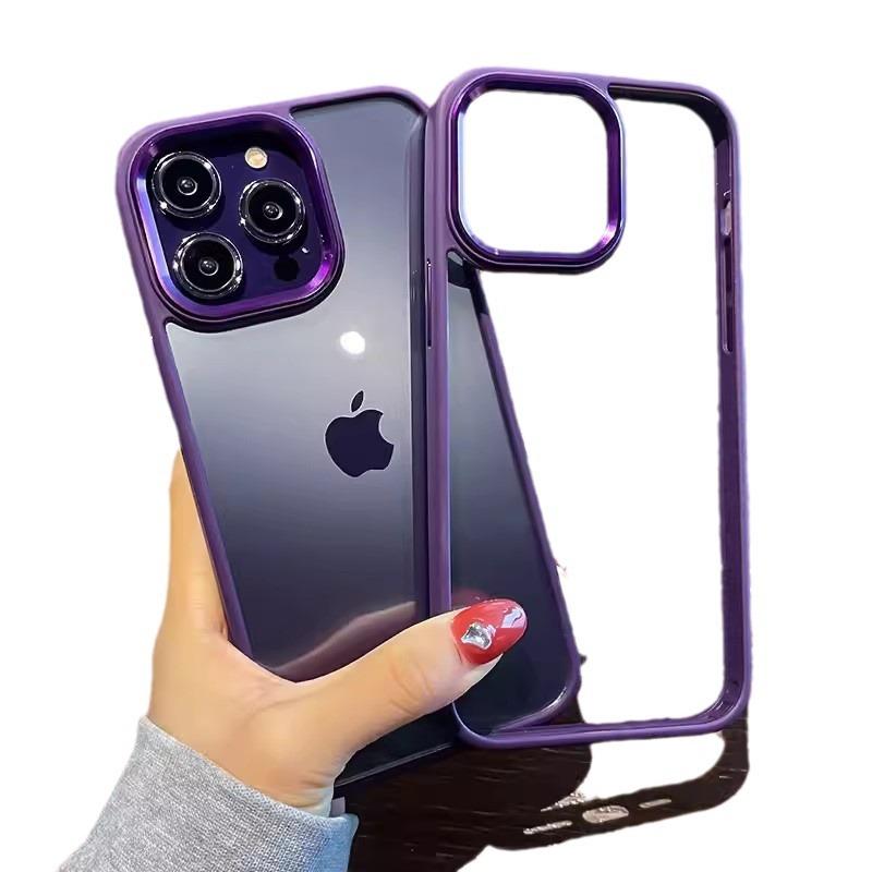 Applicable to iPhone14Promax Metal Hawkeye Mobile Phone Case Apple 13 Electroplating Lens Ring Transparent PC Case