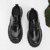 Leather shoes breathable formal thick soles heightened small leather shoes British style business Martin shoes