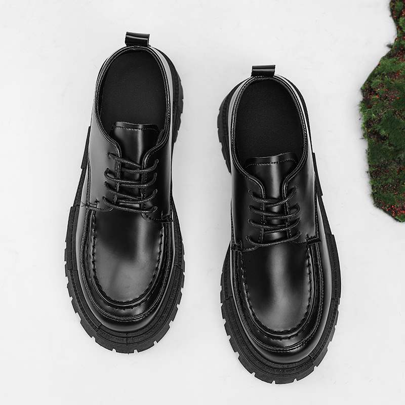 Leather shoes breathable formal thick soles heightened small leather shoes British style business Martin shoes