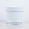 Plant Pot with Drainage Holes Plastic Flowerpot with Saucer Modern Flower Pot for Indoor Outdoor Plants Office Desk Garden